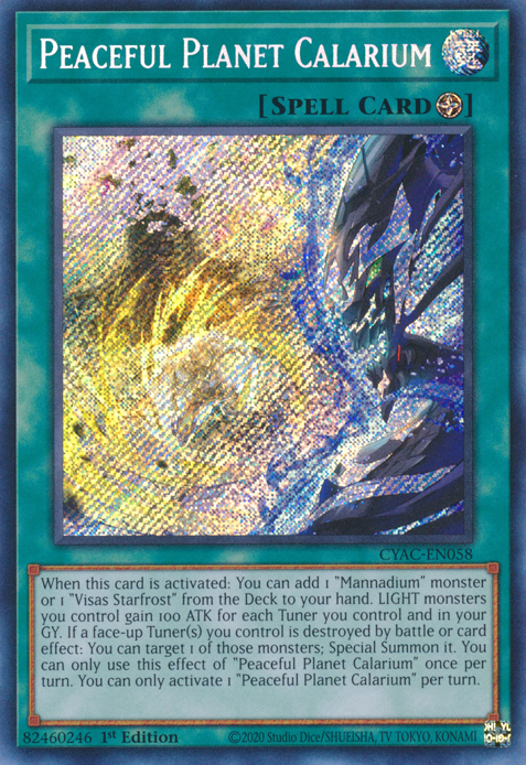 Peaceful Planet Calarium [CYAC-EN058] Secret Rare | Total Play