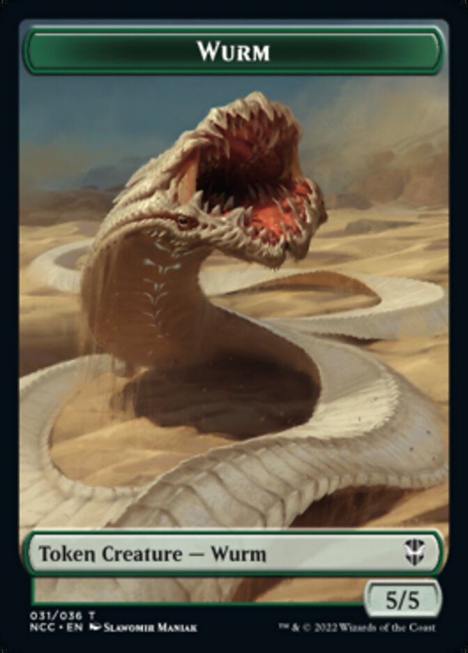 Elf Warrior // Wurm Double-Sided Token [Streets of New Capenna Commander Tokens] | Total Play