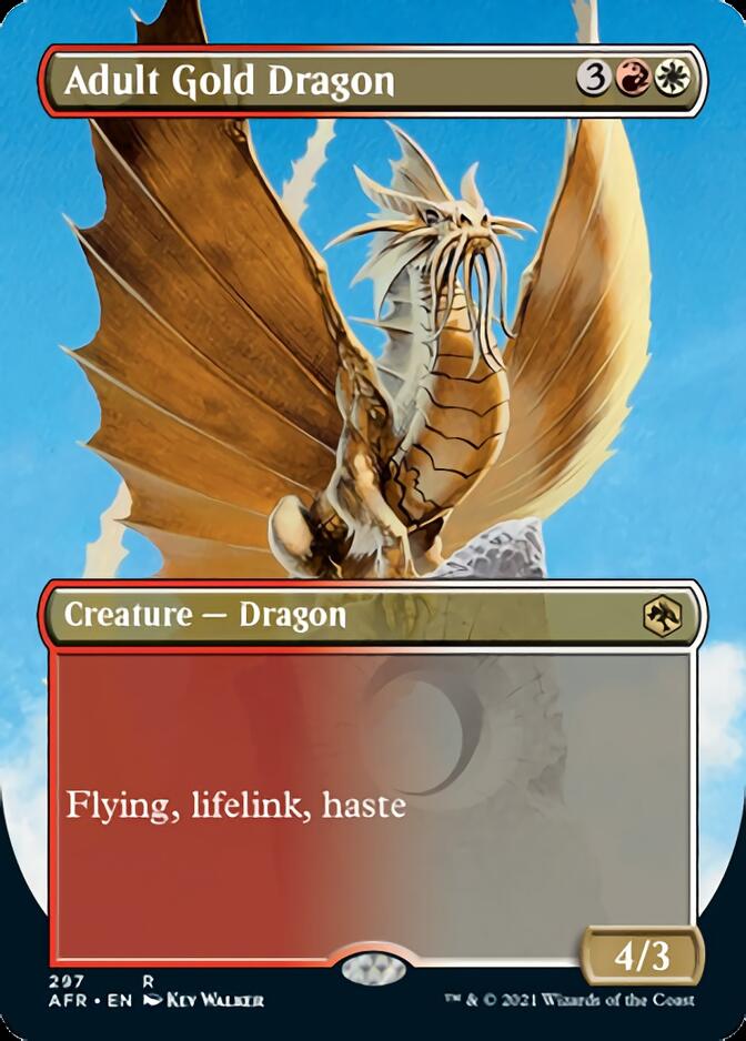 Adult Gold Dragon (Borderless Alternate Art) [Dungeons & Dragons: Adventures in the Forgotten Realms] | Total Play