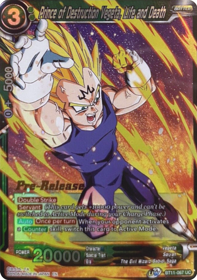 Prince of Destruction Vegeta, Life and Death (BT11-067) [Vermilion Bloodline Prerelease Promos] | Total Play