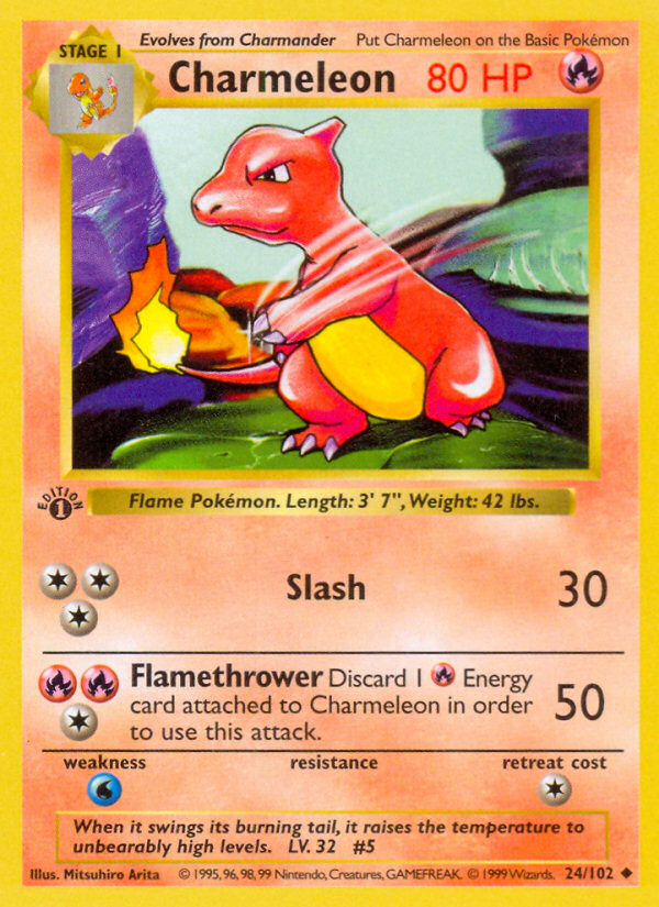 Charmeleon (24/102) (Shadowless) [Base Set 1st Edition] | Total Play