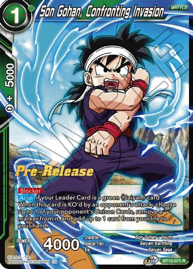 Son Gohan, Confronting Invasion (BT15-071) [Saiyan Showdown Prerelease Promos] | Total Play