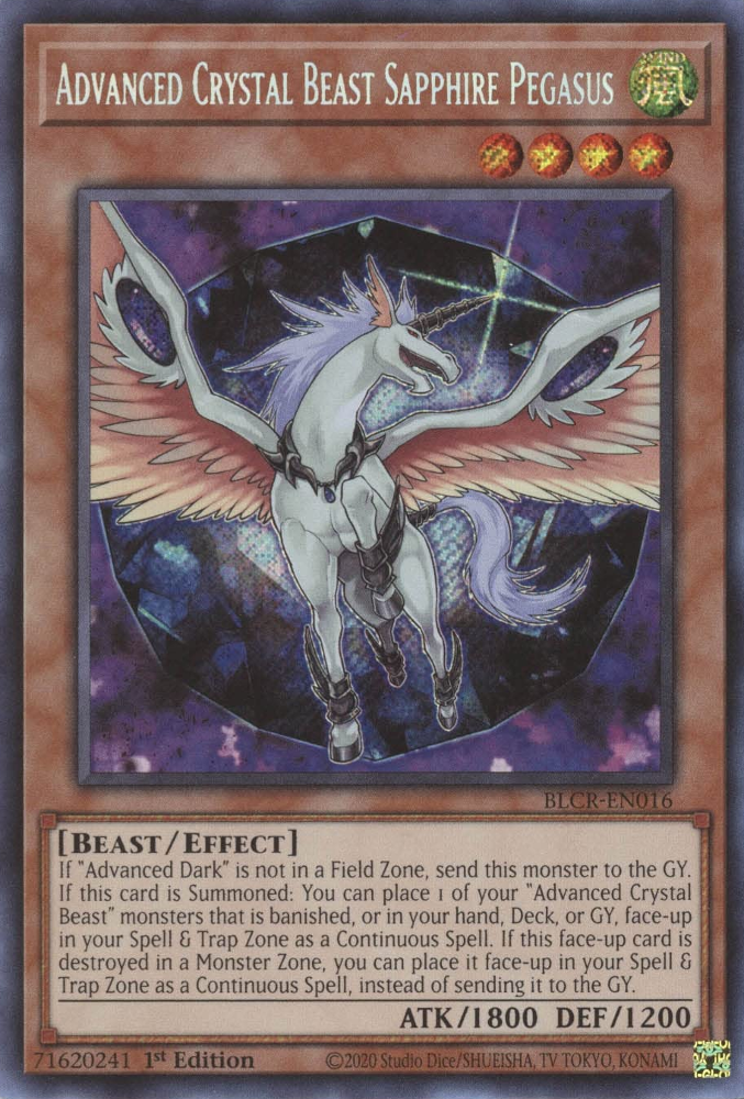 Advanced Crystal Beast Sapphire Pegasus [BLCR-EN016] Secret Rare | Total Play