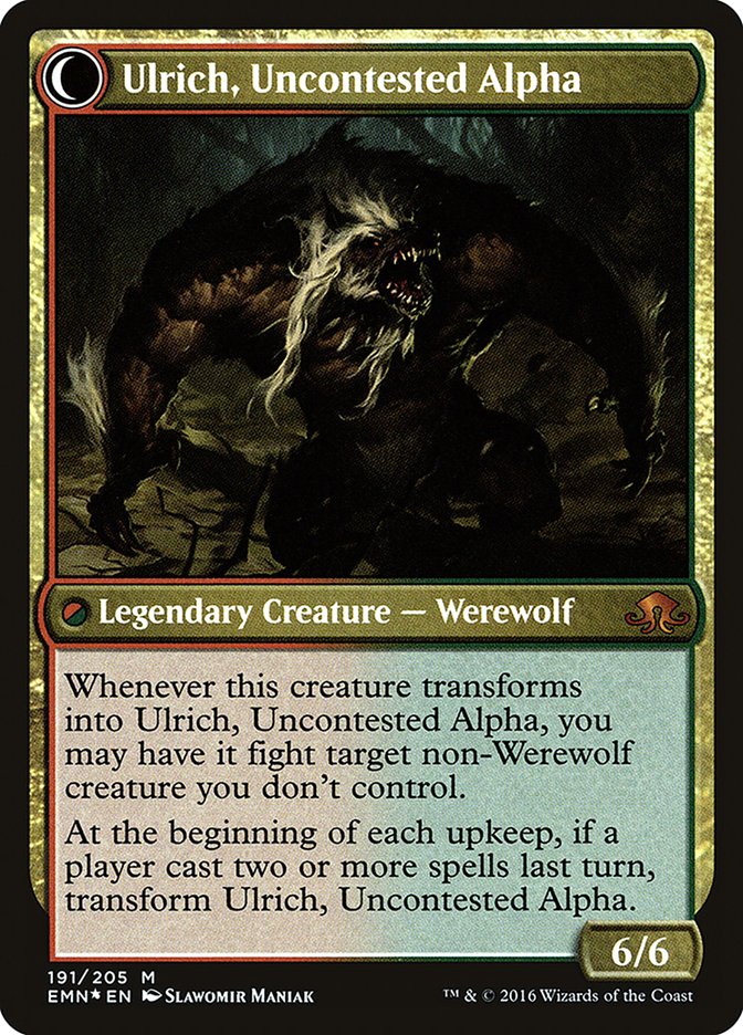 Ulrich of the Krallenhorde // Ulrich, Uncontested Alpha [Eldritch Moon Prerelease Promos] | Total Play