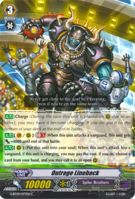 Outrage Lineback (G-BT09/077EN) [Divine Dragon Caper] | Total Play
