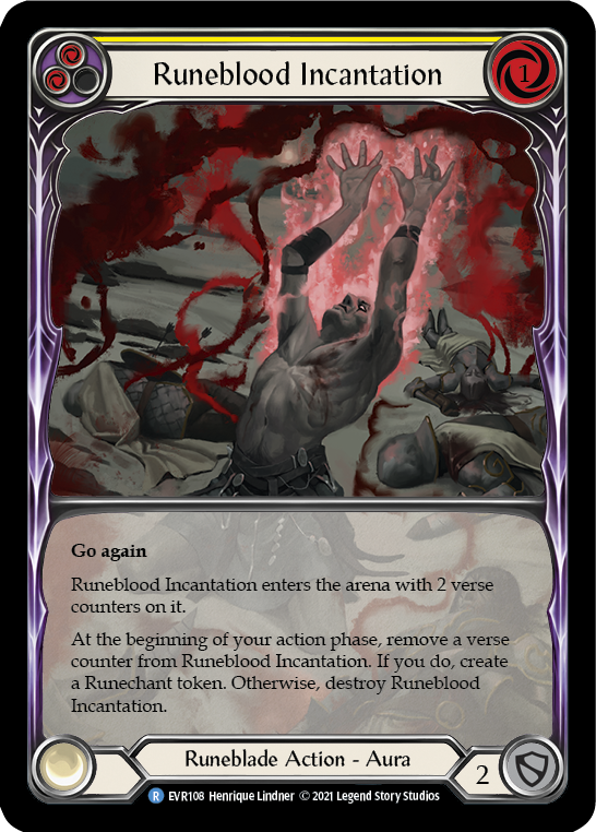 Runeblood Incantation (Yellow) [EVR108] (Everfest)  1st Edition Extended Art Rainbow Foil | Total Play