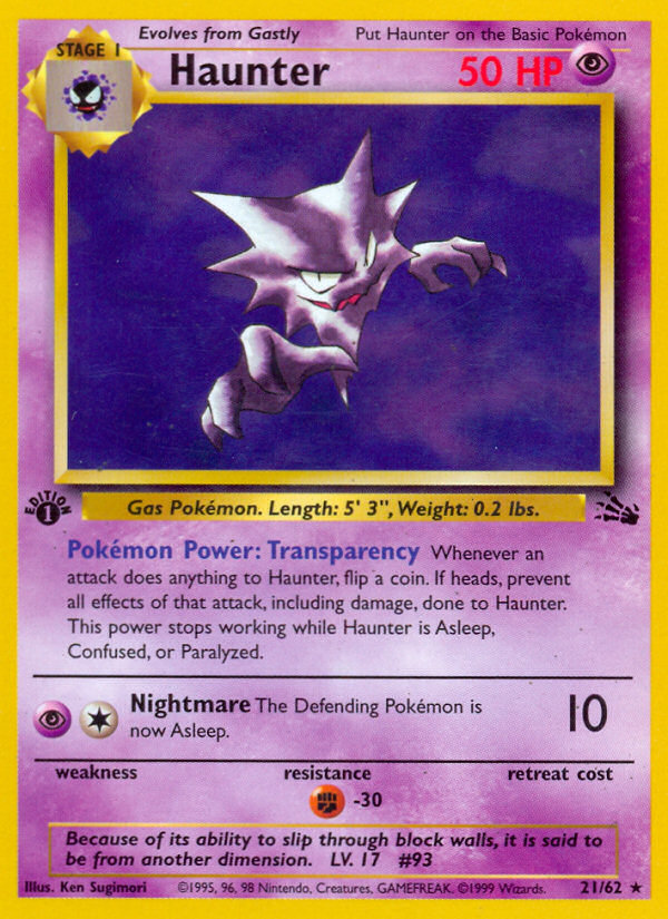 Haunter (21/62) [Fossil 1st Edition] | Total Play