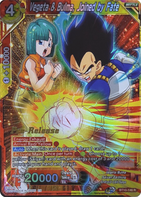 Vegeta & Bulma, Joined by Fate (BT10-146) [Rise of the Unison Warrior Prerelease Promos] | Total Play