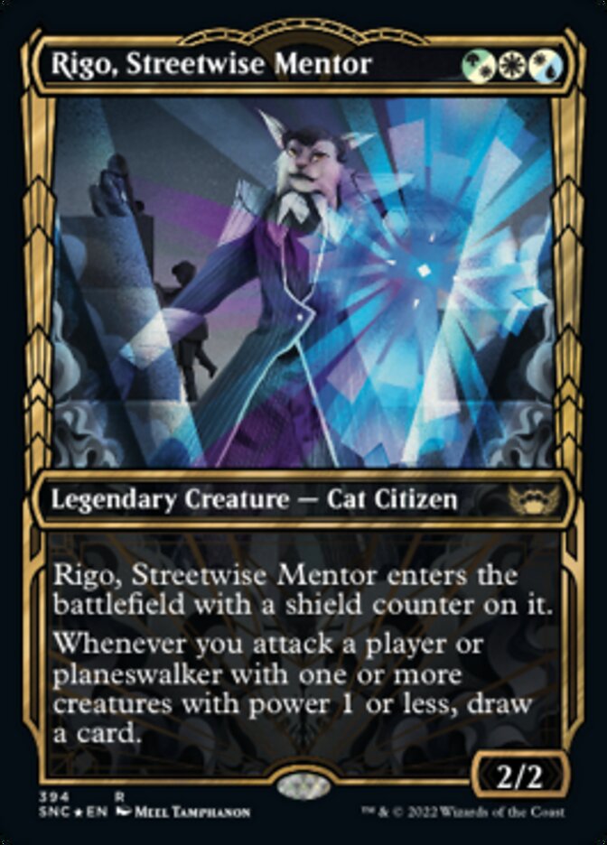 Rigo, Streetwise Mentor (Showcase Golden Age Gilded Foil) [Streets of New Capenna] | Total Play