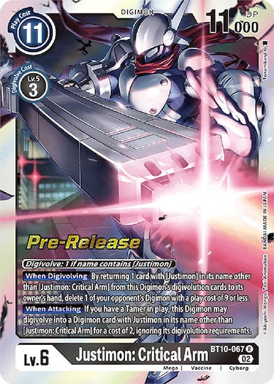 Justimon: Critical Arm [BT10-067] [Xros Encounter Pre-Release Cards] | Total Play