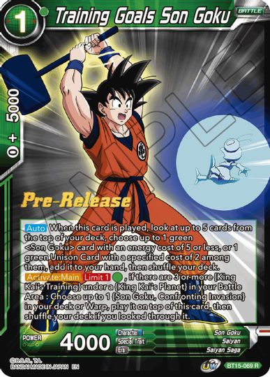 Training Goals Son Goku (BT15-069) [Saiyan Showdown Prerelease Promos] | Total Play