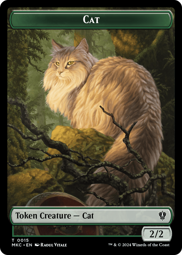 Drake // Cat Double-Sided Token [Murders at Karlov Manor Commander Tokens] | Total Play