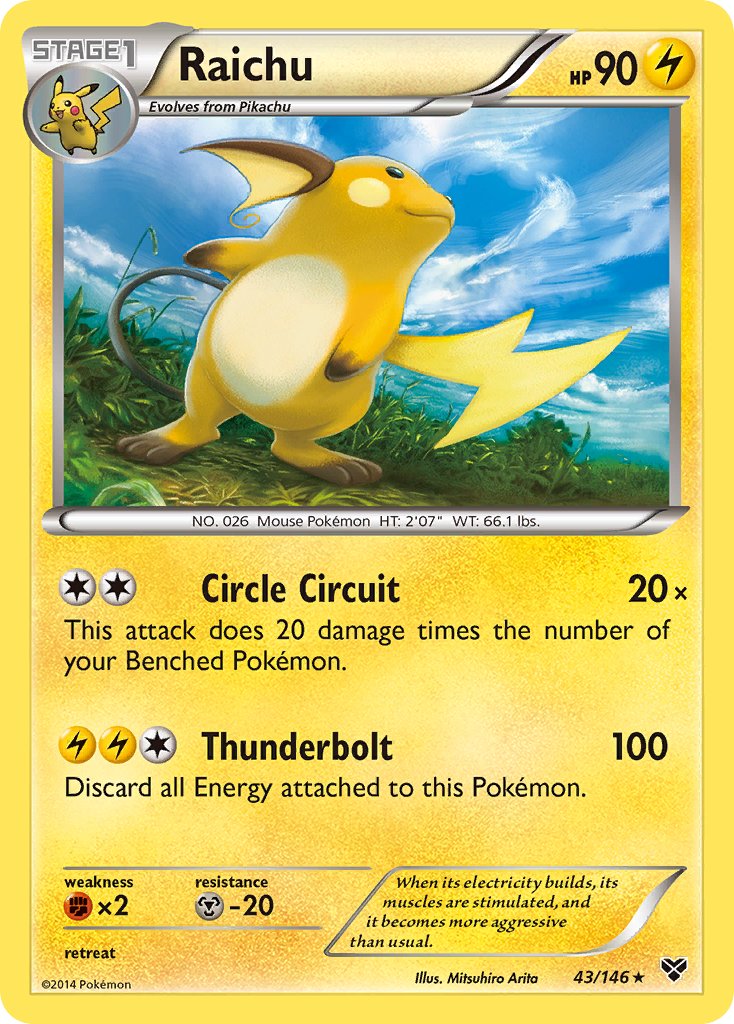 Raichu (43/146) (Battle Arena Deck Exclusive) (Theme Deck Exclusive) [XY: Base Set] | Total Play