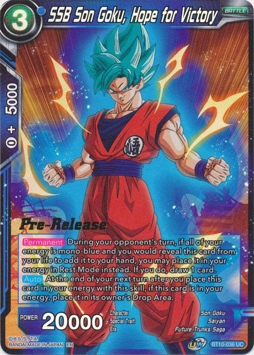 SSB Son Goku, Hope for Victory (BT10-036) [Rise of the Unison Warrior Prerelease Promos] | Total Play