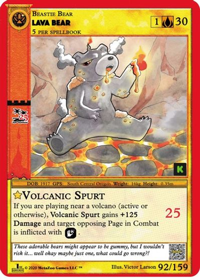 Lava Bear [Cryptid Nation: Kickstarter Edition] | Total Play