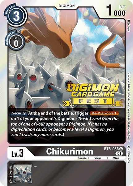 Chikurimon [BT6-056] (Digimon Card Game Fest 2022) [Double Diamond Promos] | Total Play