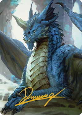 Young Blue Dragon Art Card (Gold-Stamped Signature) [Commander Legends: Battle for Baldur's Gate Art Series] | Total Play