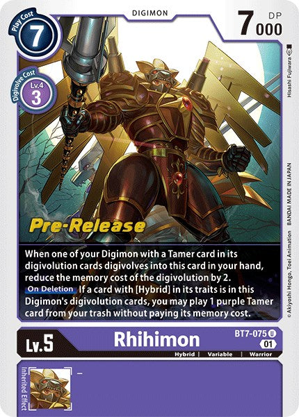 Rhihimon [BT7-075] [Next Adventure Pre-Release Cards] | Total Play