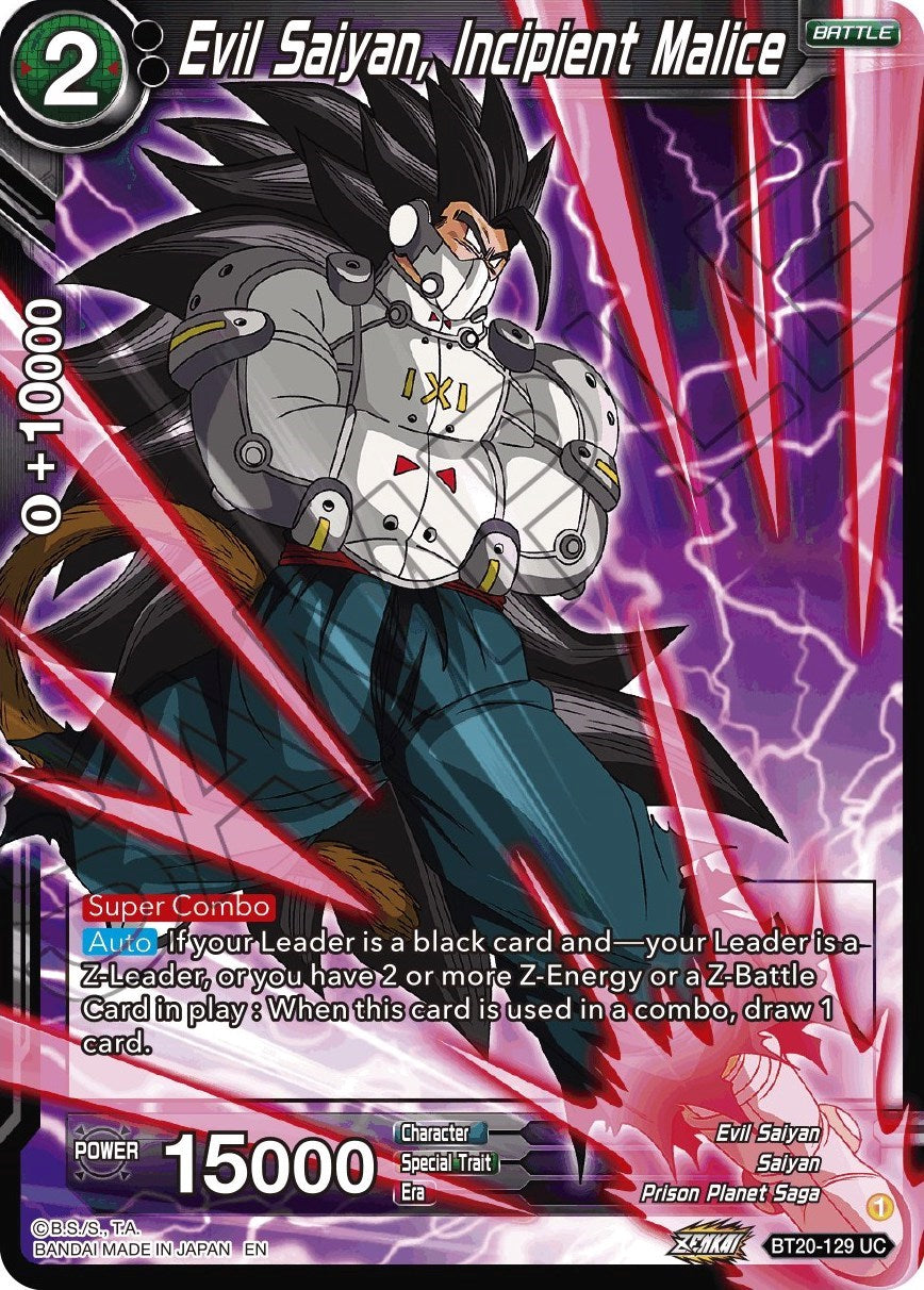 Evil Saiyan, Incipient Malice (BT20-129) [Power Absorbed] | Total Play