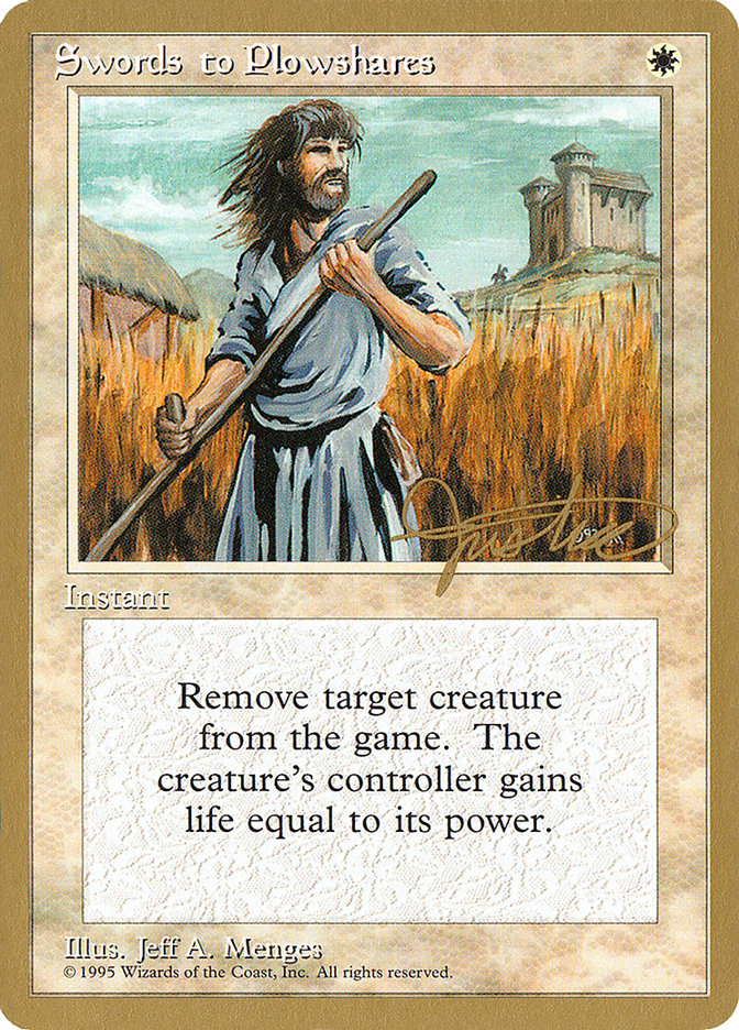 Swords to Plowshares (Mark Justice) [Pro Tour Collector Set] | Total Play