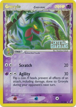 Grovyle (19/100) (Delta Species) (Stamped) [EX: Crystal Guardians] | Total Play