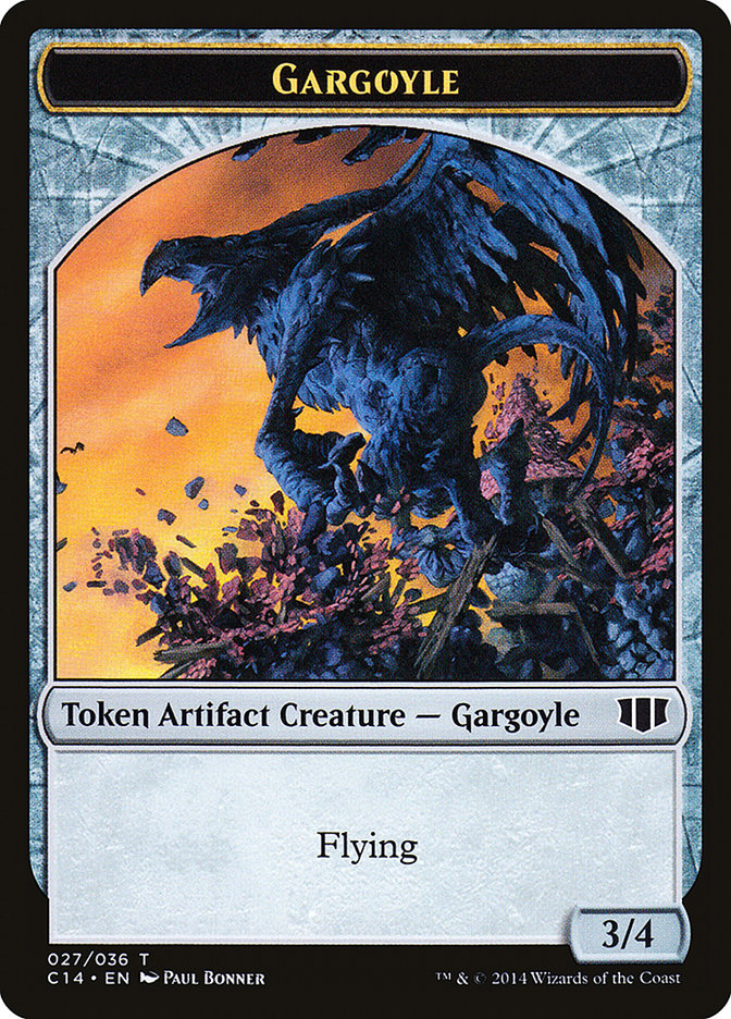 Gargoyle // Elf Warrior Double-Sided Token [Commander 2014 Tokens] | Total Play