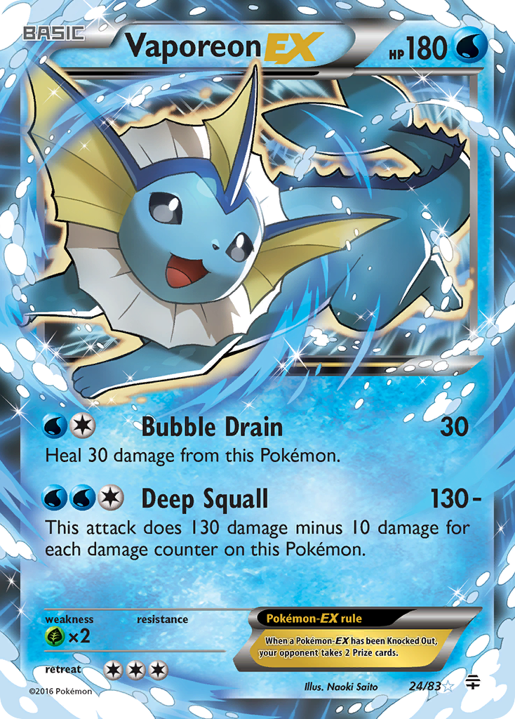 Vaporeon EX (24/83) [XY: Generations] | Total Play