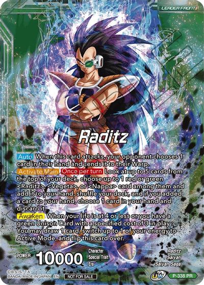 Raditz // Raditz, Brotherly Revival (Gold Stamped) (P-338) [Saiyan Showdown Prerelease Promos] | Total Play