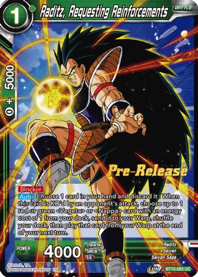 Raditz, Requesting Reinforcements (BT15-065) [Saiyan Showdown Prerelease Promos] | Total Play