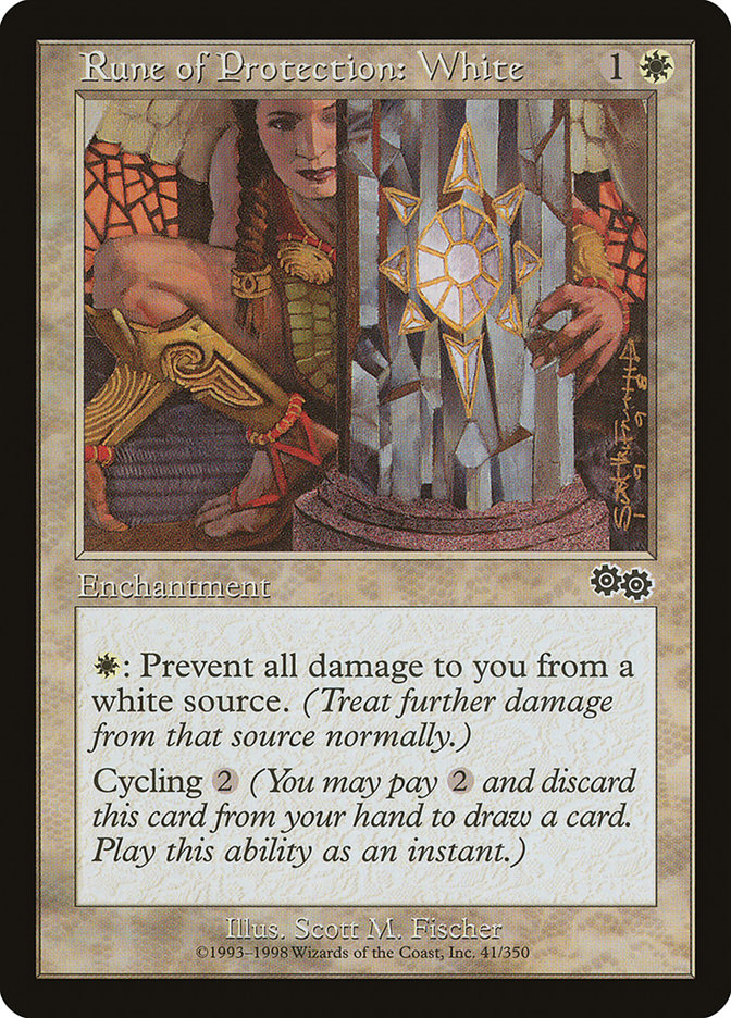 Rune of Protection: White [Urza's Saga] | Total Play