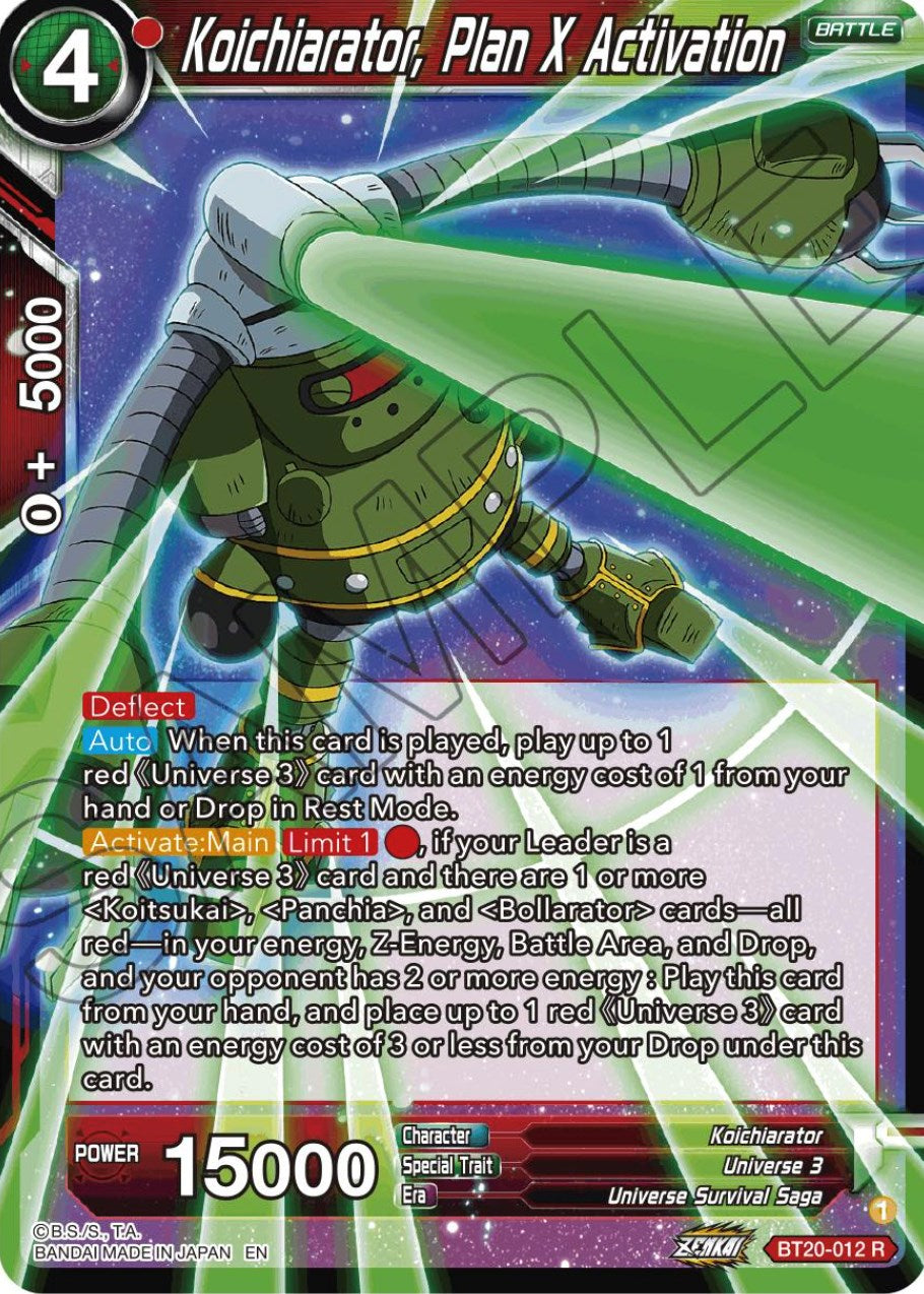 Koichiarator, Plan X Activation (BT20-012) [Power Absorbed] | Total Play