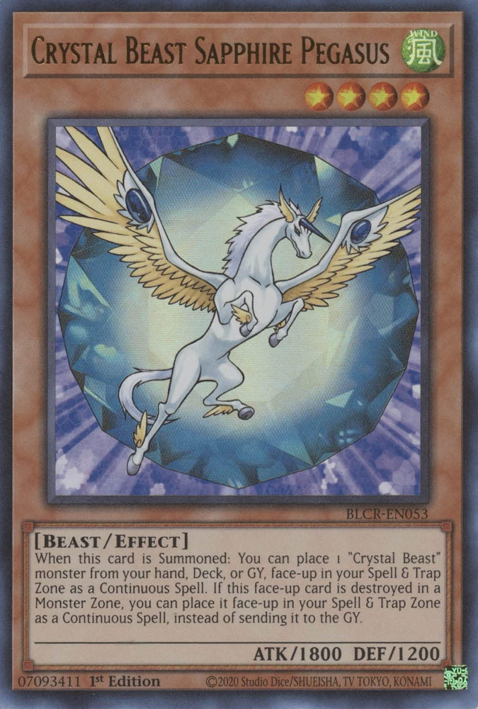 Crystal Beast Sapphire Pegasus [BLCR-EN053] Ultra Rare | Total Play