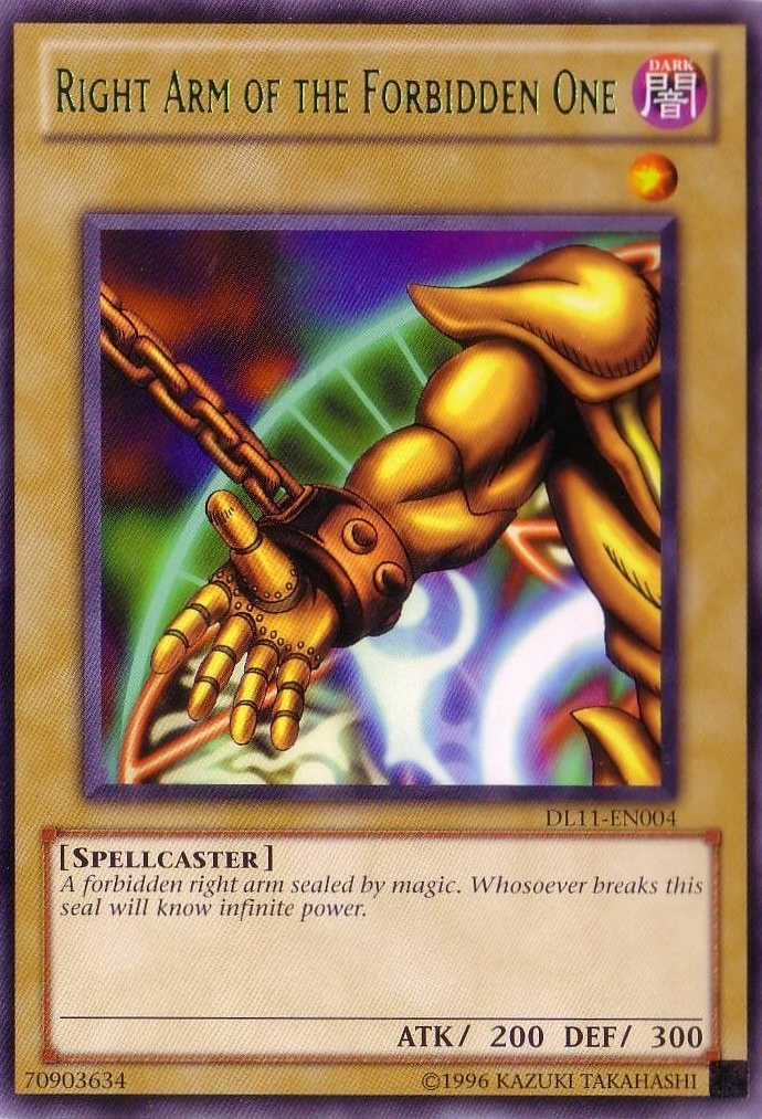 Right Arm of the Forbidden One (Green) [DL11-EN004] Rare | Total Play