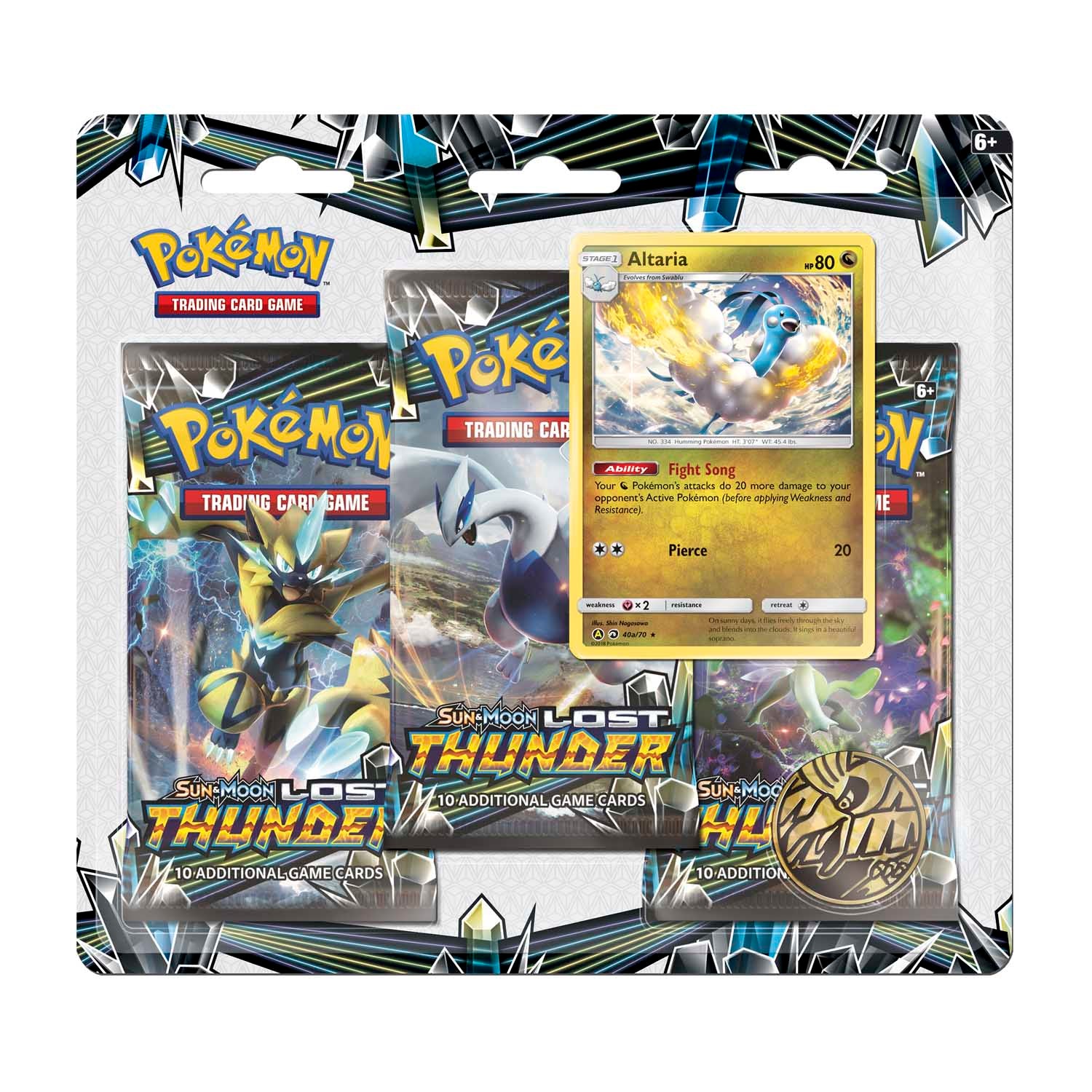 Sun & Moon: Lost Thunder - 3-Pack Blister (Altaria) | Total Play