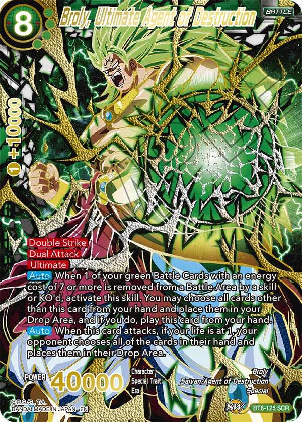 Broly, Ultimate Agent of Destruction (SCR) (BT6-125) [5th Anniversary Set] | Total Play