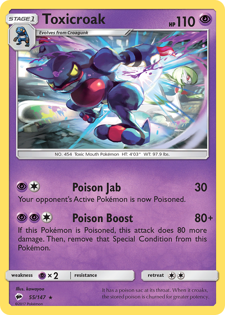 Toxicroak (55/147) [Sun & Moon: Burning Shadows] | Total Play