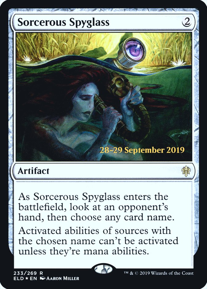 Sorcerous Spyglass [Throne of Eldraine Prerelease Promos] | Total Play