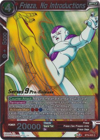 Frieza, No Introductions (BT9-003) [Universal Onslaught Prerelease Promos] | Total Play