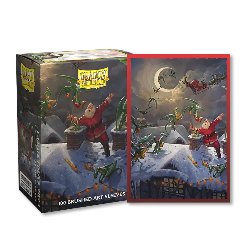 Dragon Shield: Standard 100ct Brushed Art Sleeves - Christmas (2023) | Total Play