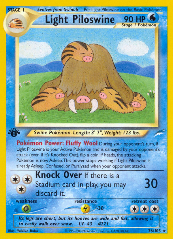 Light Piloswine (26/105) [Neo Destiny 1st Edition] | Total Play