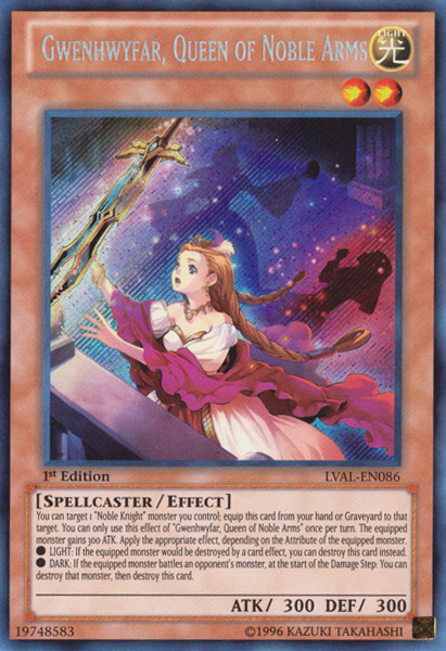 Gwenhwyfar, Queen of Noble Arms [LVAL-EN086] Secret Rare | Total Play