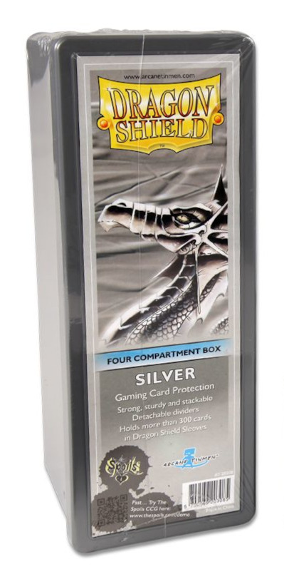 Dragon Shield: Four-Compartment Deck Box - Silver | Total Play