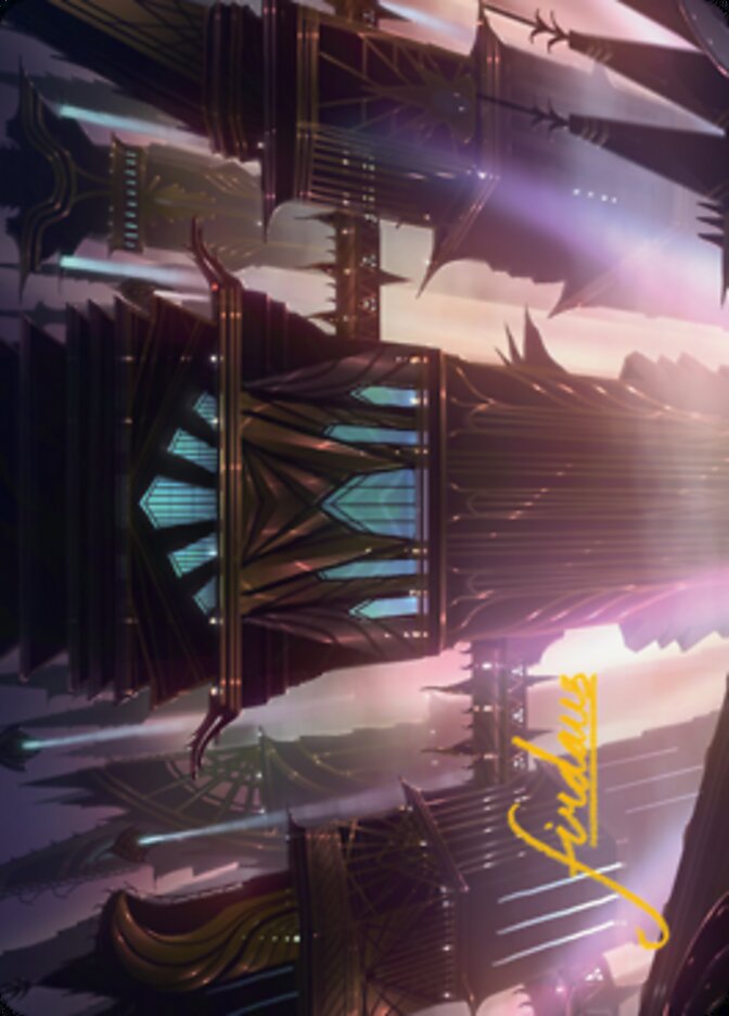 Skybridge Towers Art Card (Gold-Stamped Signature) [Streets of New Capenna Art Series] | Total Play