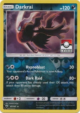 Darkrai (87/147) (League Promo) [Sun & Moon: Burning Shadows] | Total Play