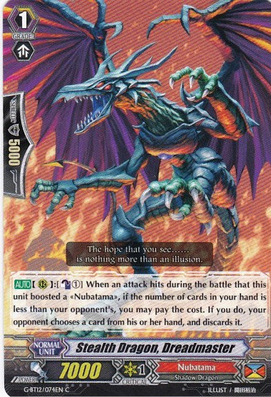 Stealth Dragon, Dreadmaster (G-BT12/074EN) [Dragon King's Awakening] | Total Play