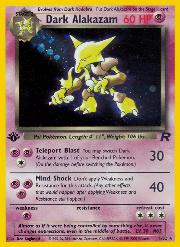 Dark Alakazam (1/82) [Team Rocket 1st Edition] | Total Play