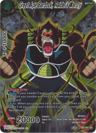 Great Ape Bardock, Raider's Warcry (Alternate Art) (DB1-061) [Special Anniversary Set 2020] | Total Play