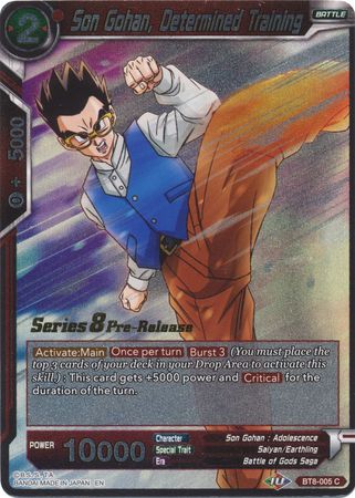 Son Gohan, Determined Training (BT8-005_PR) [Malicious Machinations Prerelease Promos] | Total Play