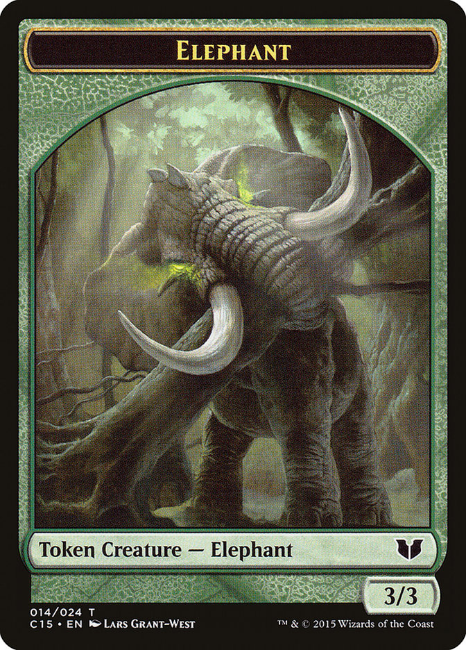 Zombie // Elephant Double-Sided Token [Commander 2015 Tokens] | Total Play