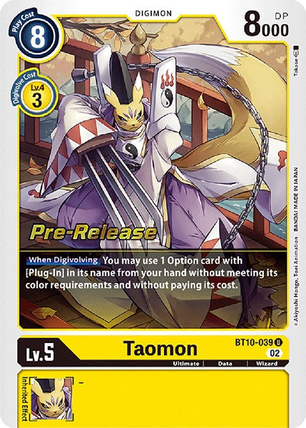 Taomon [BT10-039] [Xros Encounter Pre-Release Cards] | Total Play